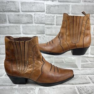 Earth Spirit Pansy Women’s Size 8.5 Brown Leather Western Ankle Boots Booties